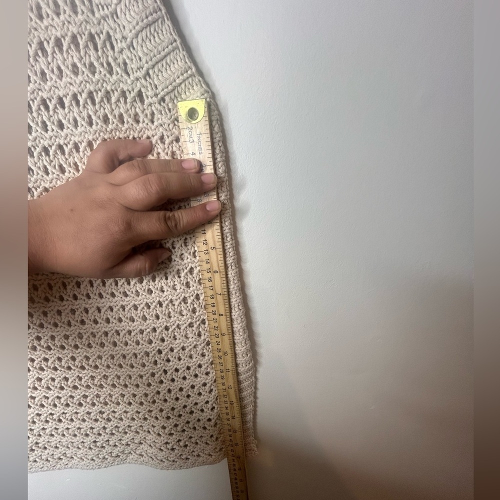 Free People Northern Lights Sleeveless Crochet Sweater Ivory/Cream Size XS - Picture 3 of 6